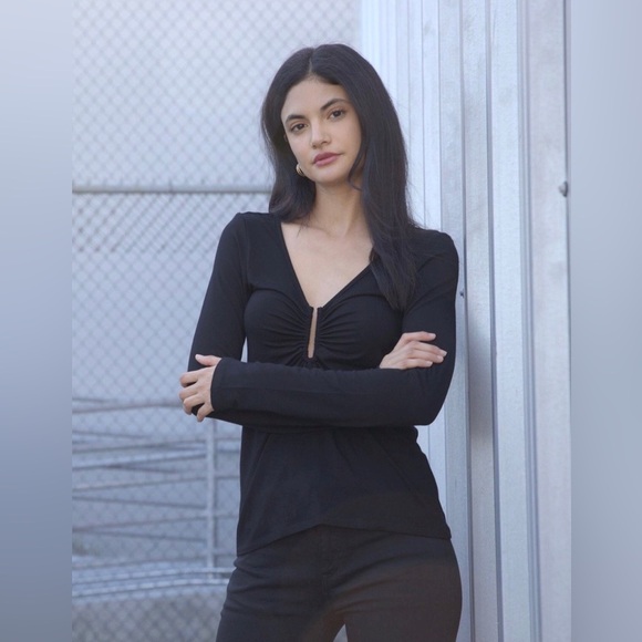 Jonathan Simkhai Madeline Hardware Top Black - Picture 15 of 15